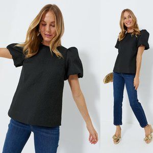 Tuckernuck Pomander Place Black Puff Sleeve Blouse